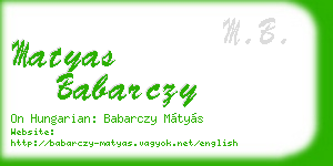 matyas babarczy business card